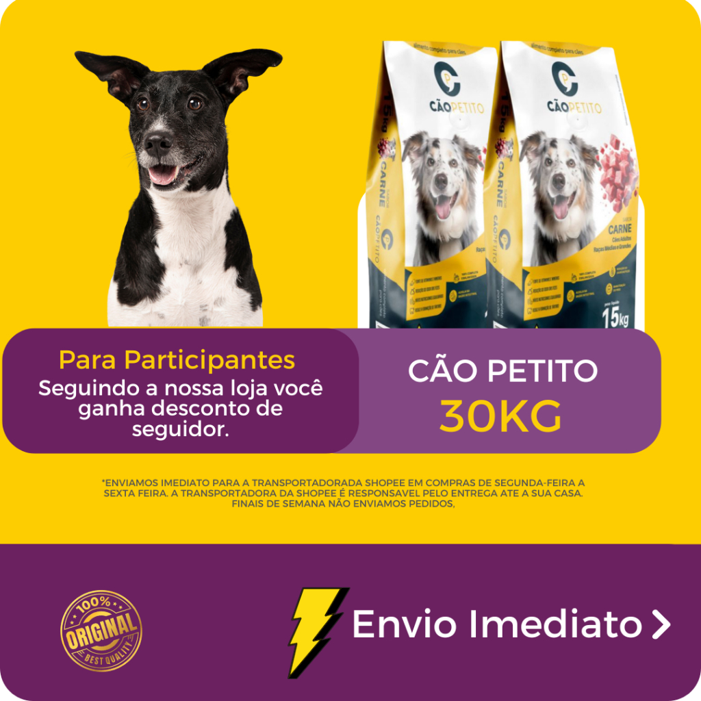 Ração p/cães 15kg CÃÓPETITO carne Porte Grande  (DABOA)  - Envio Imediato em Oferta na Shopee