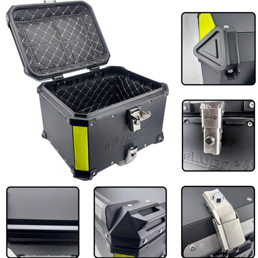 Bauleto Baú Preto Moto 45 Litros ACM Aluminio Com Suporte Universal + Encosto em Oferta na Shopee