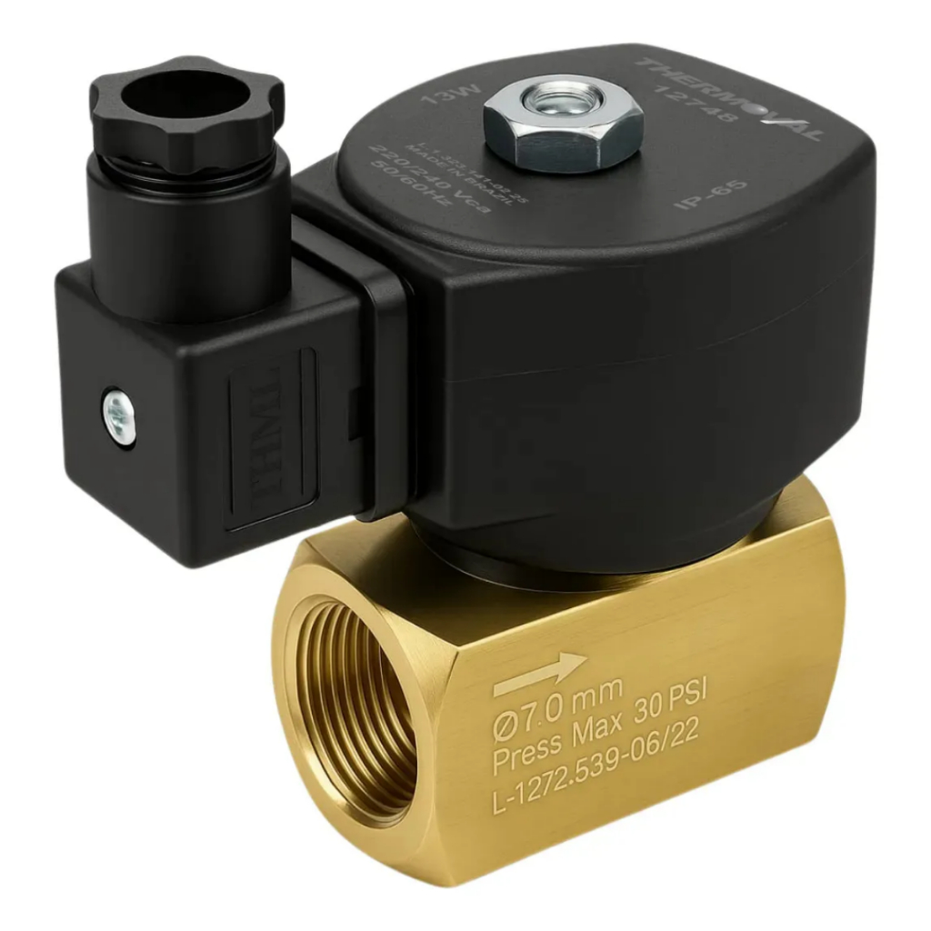 Válvula Solenoide NF 2 Vias 1/2 BSP 220V Thermoval Para Forno Perfecta E Prática