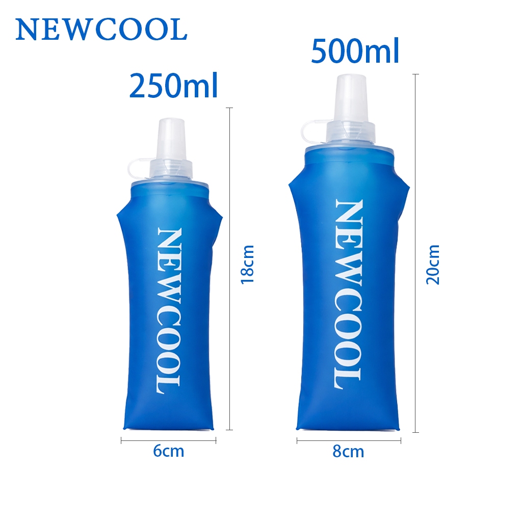 NEWCOOL 250ml 500ml Garrafa De Água Dobrável De Silicone Macio Ao Ar Livre Esporte Viajar Correndo Chaleira Hidratação