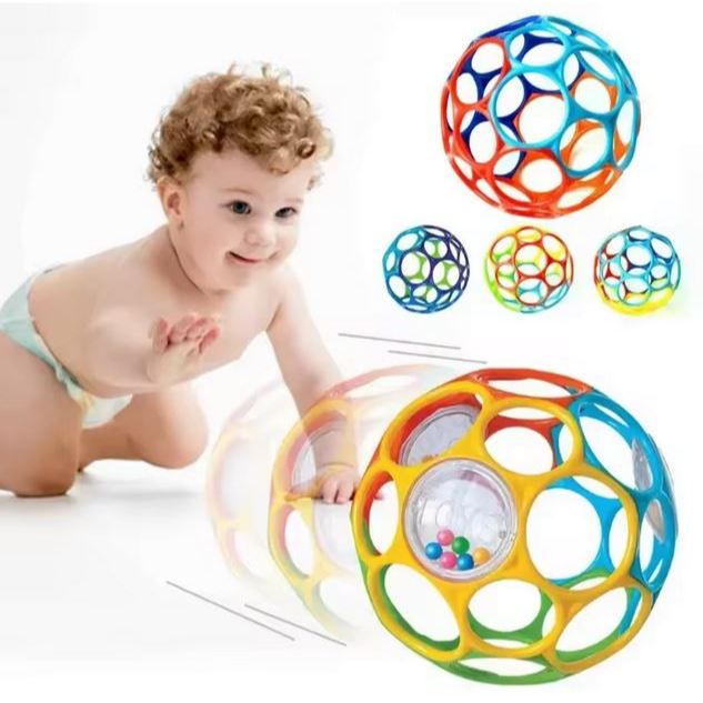Brinquedo 3 em 1 Bola Chocalho Arco-íris Macia Para Bebês