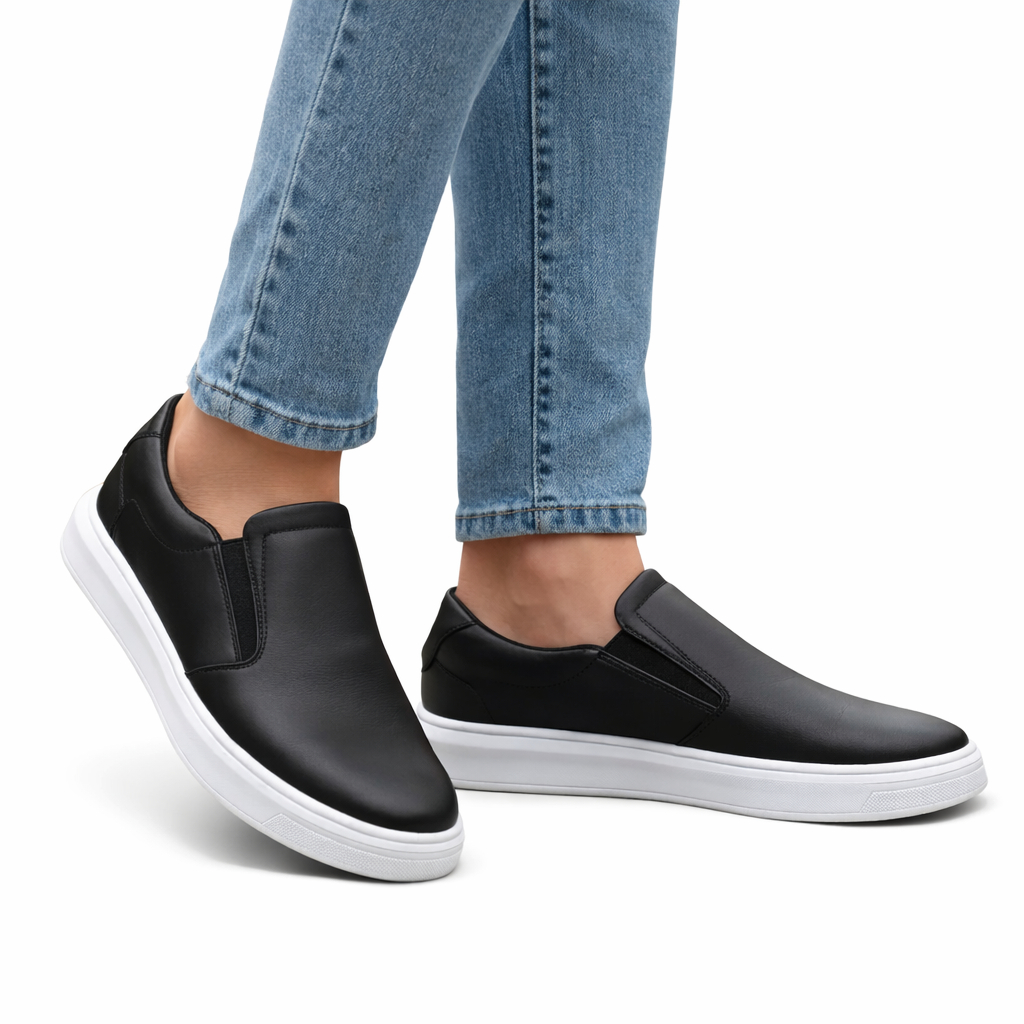 Tenis Masculino Casual Slip On Sapatenis Confort Flatform Moda Macio Calce Fácil