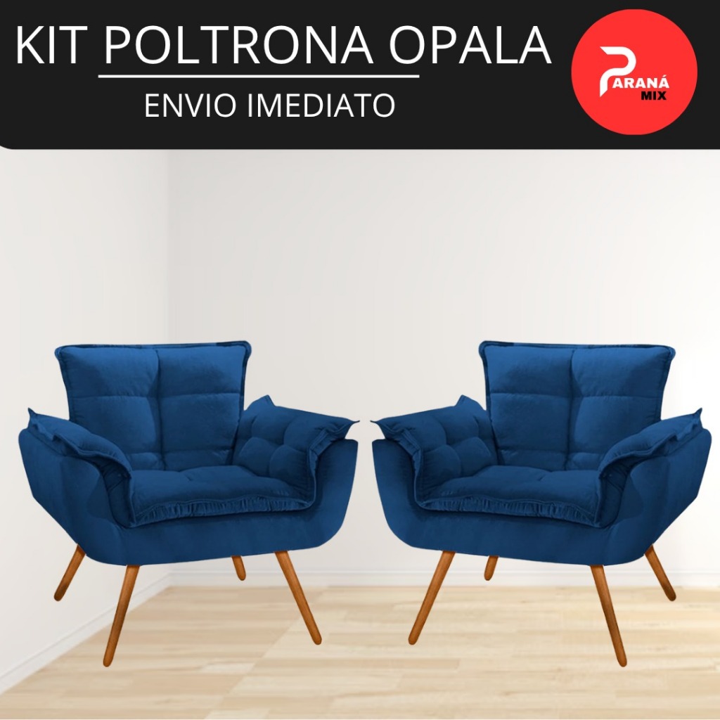 Kit 2 Poltronas Opalla Estilo Retrô