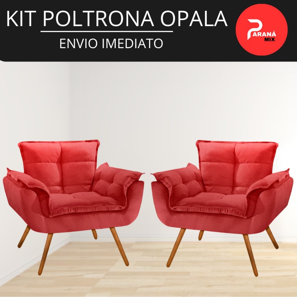 Kit 2 Poltronas Opalla Design Moderno em Oferta na Shopee