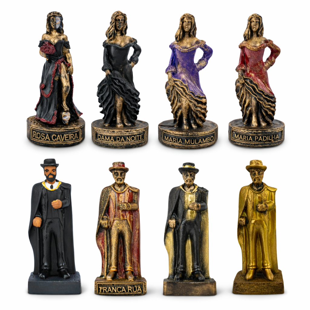 Escultura Pomba Gira e Exu 10 cm Resina - Diversos Modelos em Oferta na Shopee