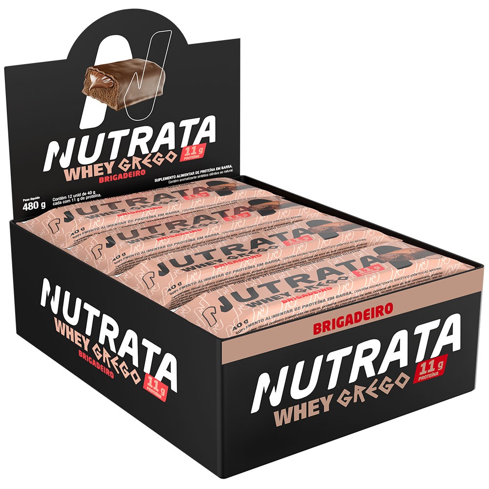 Barra Whey Grego Bar Brigadeiro - Proteina Nutrata Nutritiva 12x40g