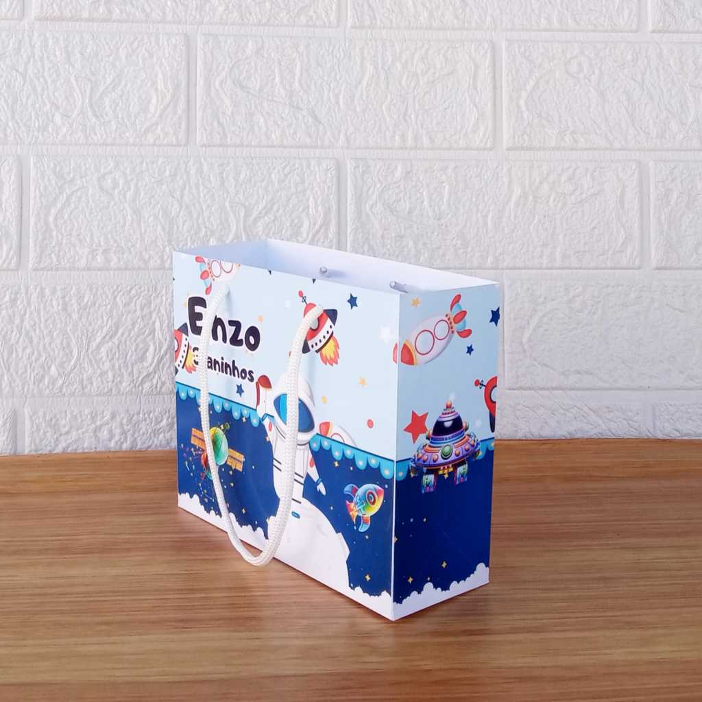 Sacolinhas Surpresa Personalizada com Alça - Semi-Montadas - Lembrancinha para Festas - Astronauta