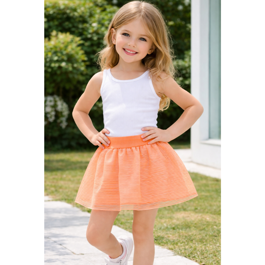 Short Saia Infantil Menina - 2-3-4-6-8-10 Anos,  Em Tule, Conforto e Estilo