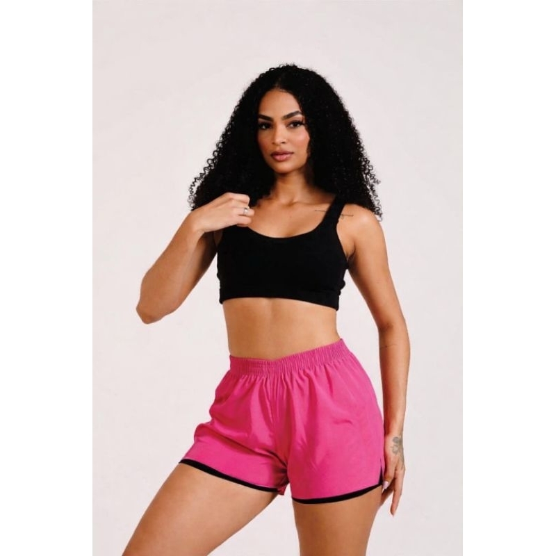 Short Tactel duplo com elastano Poliéster Fitness Academia Praia Feminino Soltinho Verão Caminhada