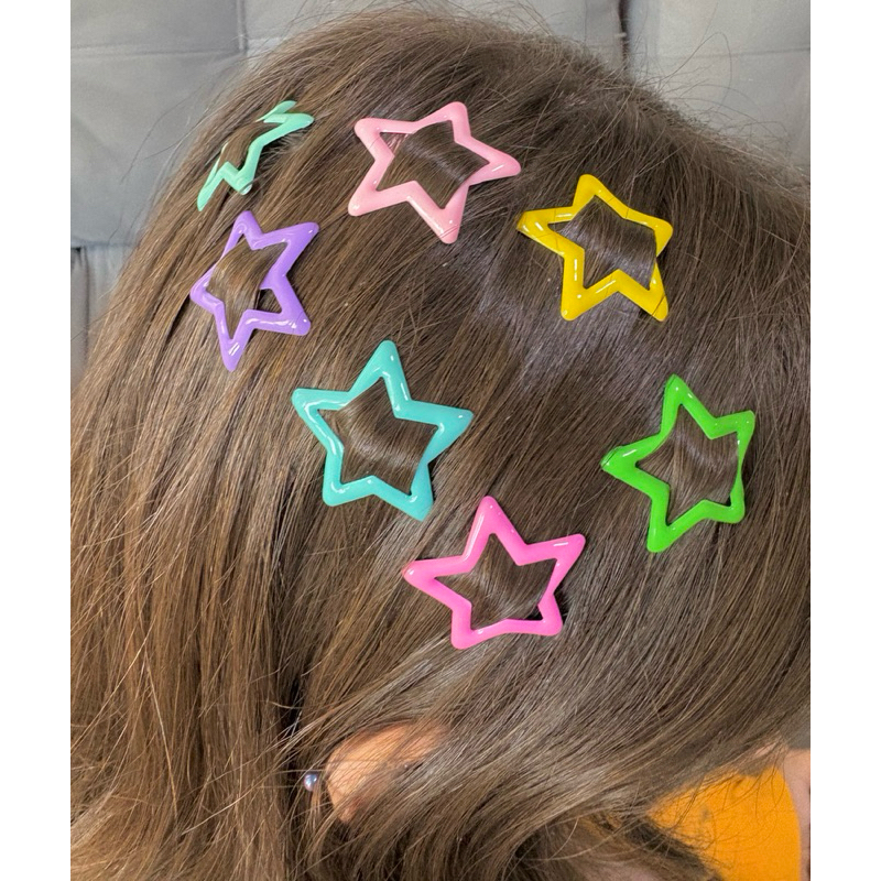 Prendedor de cabelo estrela crochê acessórios feminino menina infantil