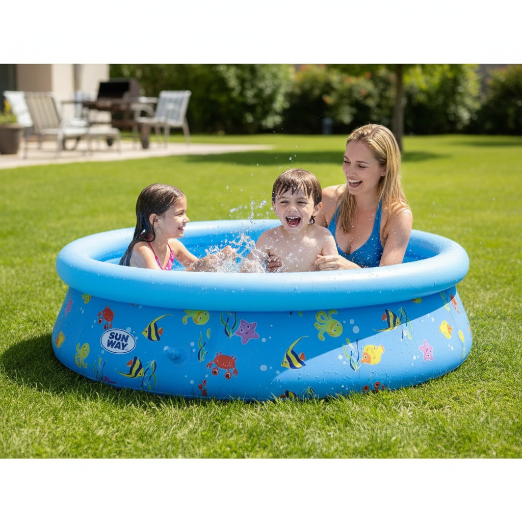 Piscina Inflável 520 E 1000 Litros Redonda Verão Praia - Sunway e PISCINA INFLAVEL COM BORDA