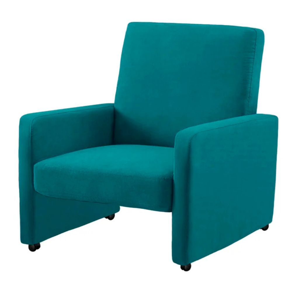 Poltrona De Recepção Camila Suede Azul Turquesa - Dominic Decor Azul Turquesa