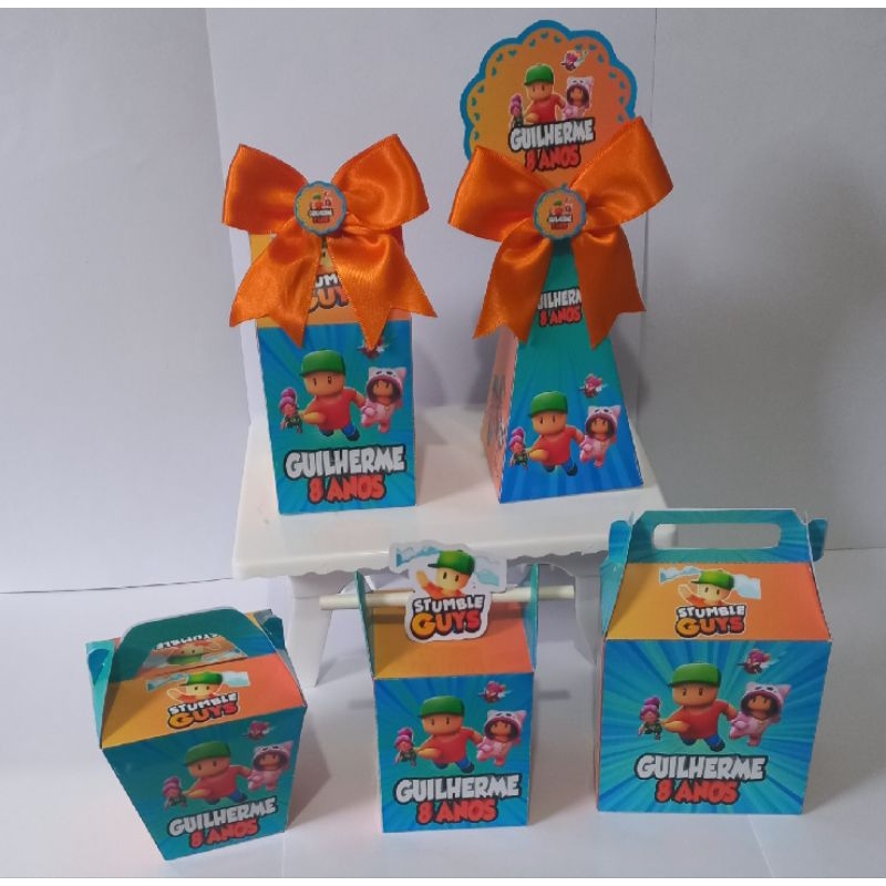 Kit Caixinha Personalizada Para Festa STUMBLE GUYS (Já Vão Coladas) - Lembrancinhas Personalizadas para Festa.