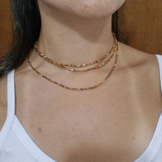 Choker triplo de vidrilho / Colar artesanal