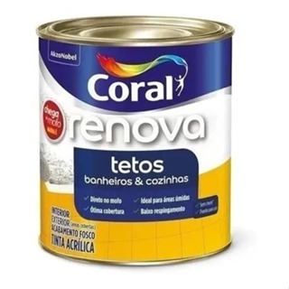 Tinta Coral Renova Tetos Banheiros E Cozinhas 900ml - Branco em Oferta na Shopee