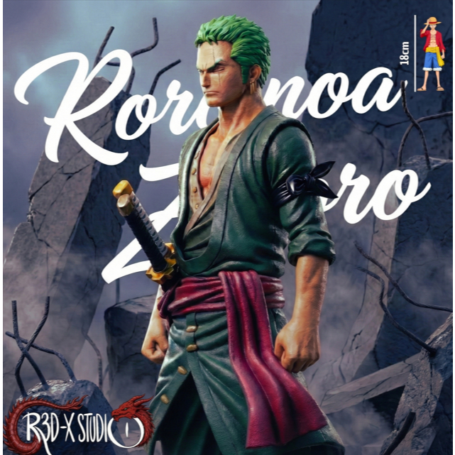 Action Figure Roronoa Zoro One Piece 18cm – Colecionável Geek Premium