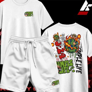 KIT Camiseta Streetwear Masculina Feminina 100% Algodão e Bermuda Mauricinho Estampa SIMPLE LIFE