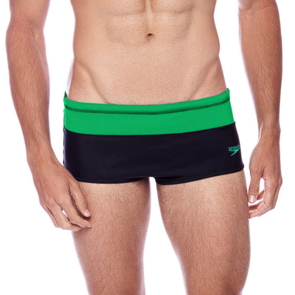 Sunga Tradicional Color Block Adulto Speedo Praia Piscina Natação - PRETO VERDE FLUOR em Oferta na Shopee