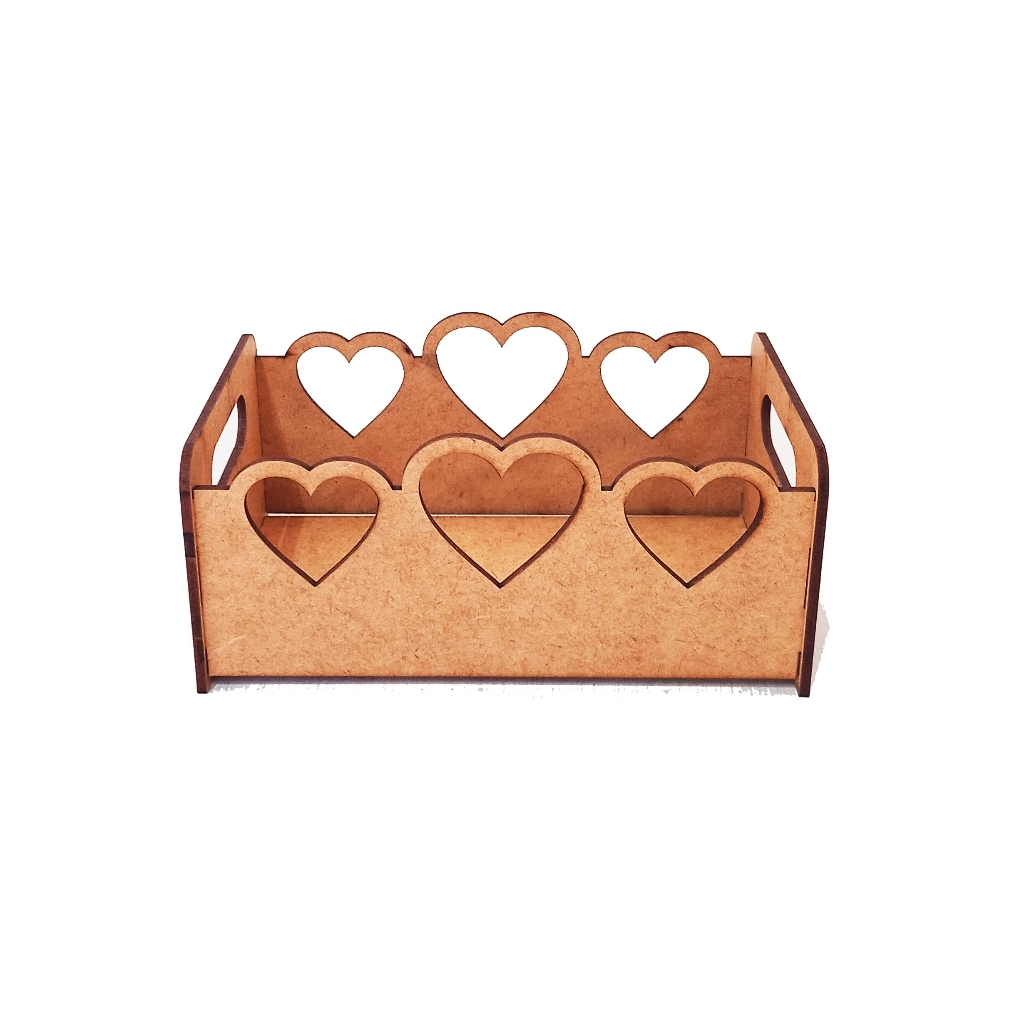 Kit Bandejas MDF Coração Corte a Laser 15x10x7cm Decoração Presente em Oferta na Shopee