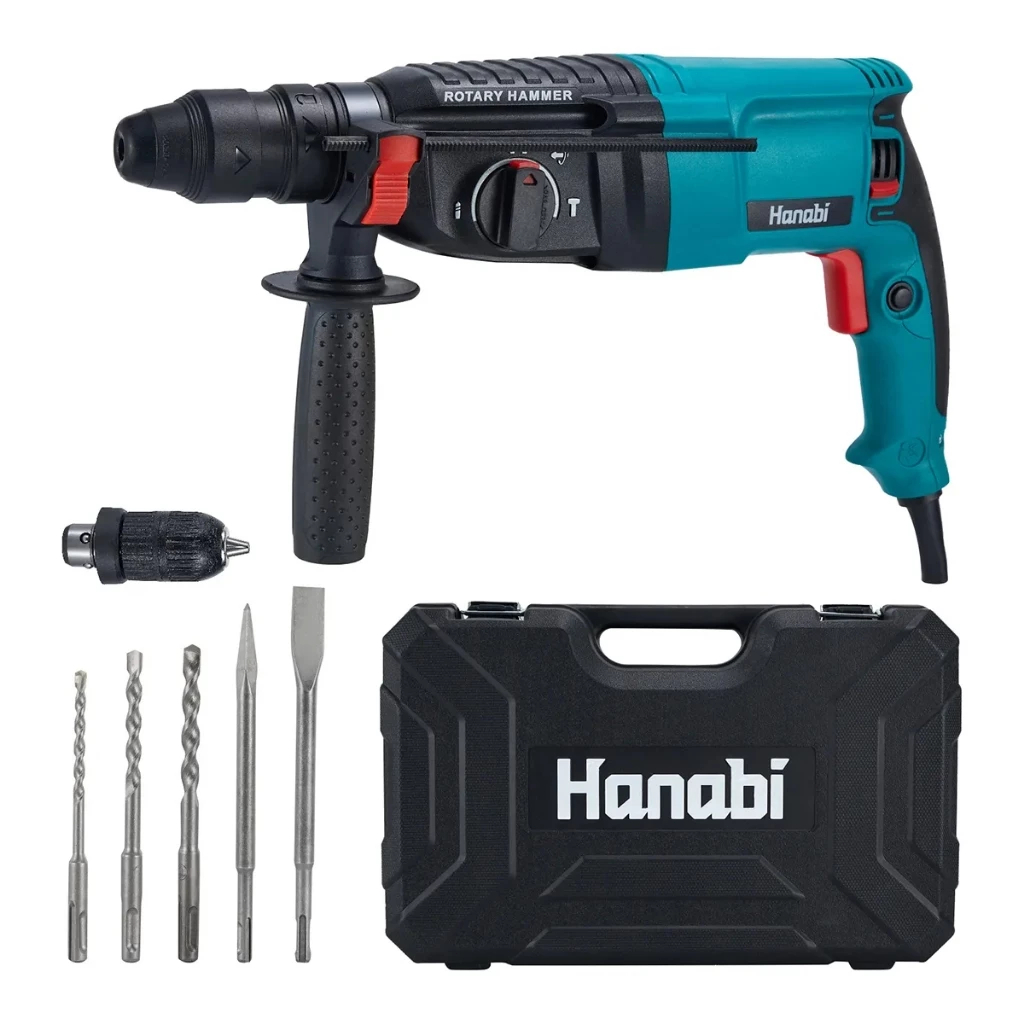 Martelete Rompedor Perfurador de Impacto Profissional 1300W SDS Plus Potência Mandril 26mm Hanabi 110V/220V em Oferta na Shopee
