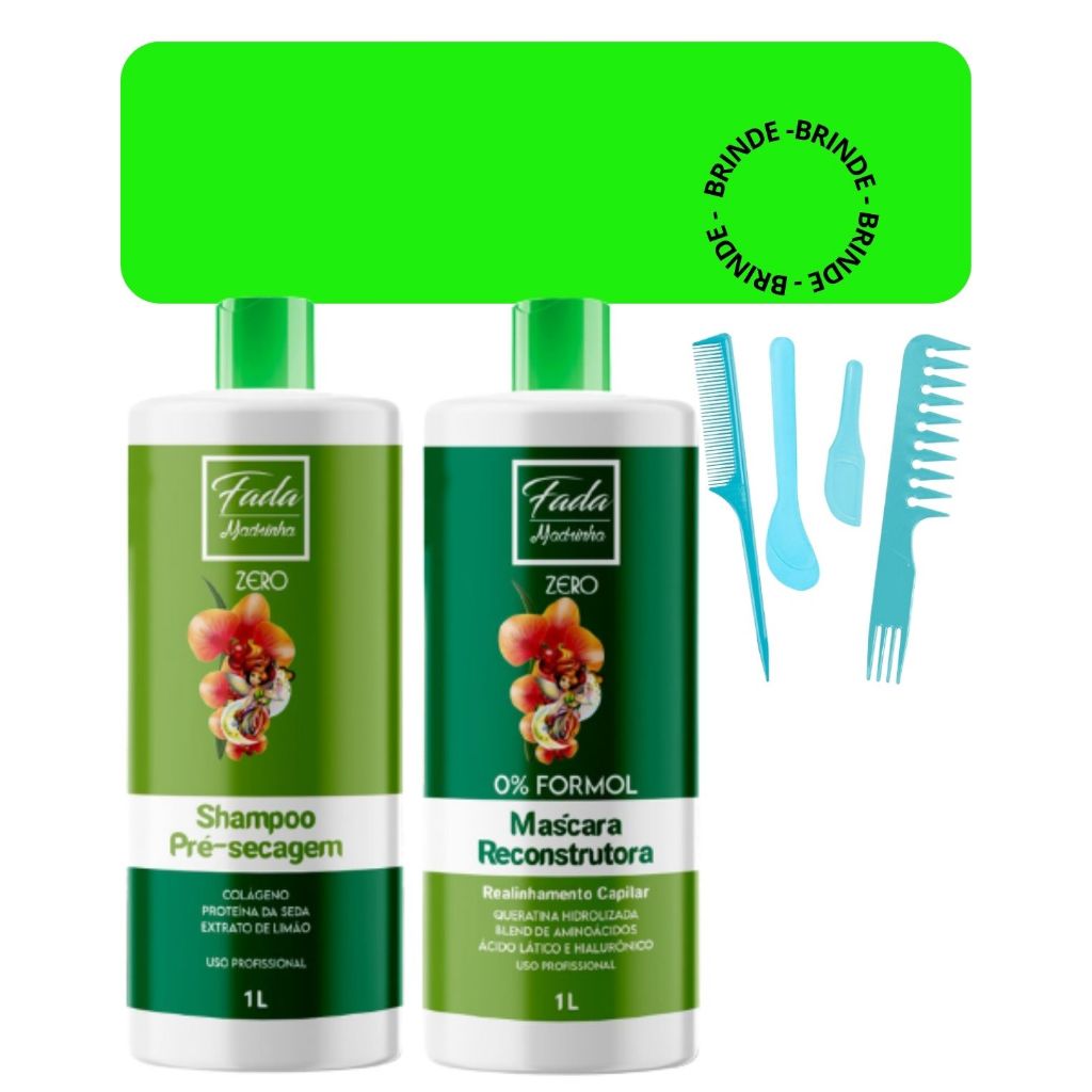 Fada Madrinha Escoa Progressiva Zero Paiolla Orgânica Sem Formol 2x1L