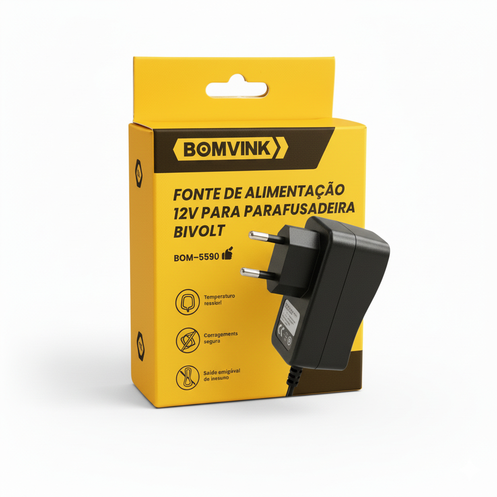 Fonte De Alimentação 12v Para Parafusadeira Bivolt Resistente Bomvink - Promoção!! em Oferta na Shopee