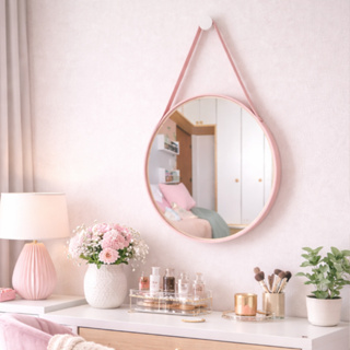 Espelho Decorativo Adnet Redondo 40cm com Alça Design Escandinavo em Oferta na Shopee