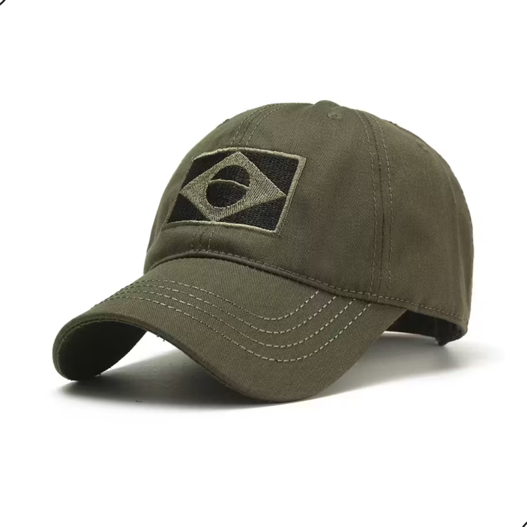 Boné Brasil Unissex Aba Redonda Militar Tático Estilo Baseball Snapback