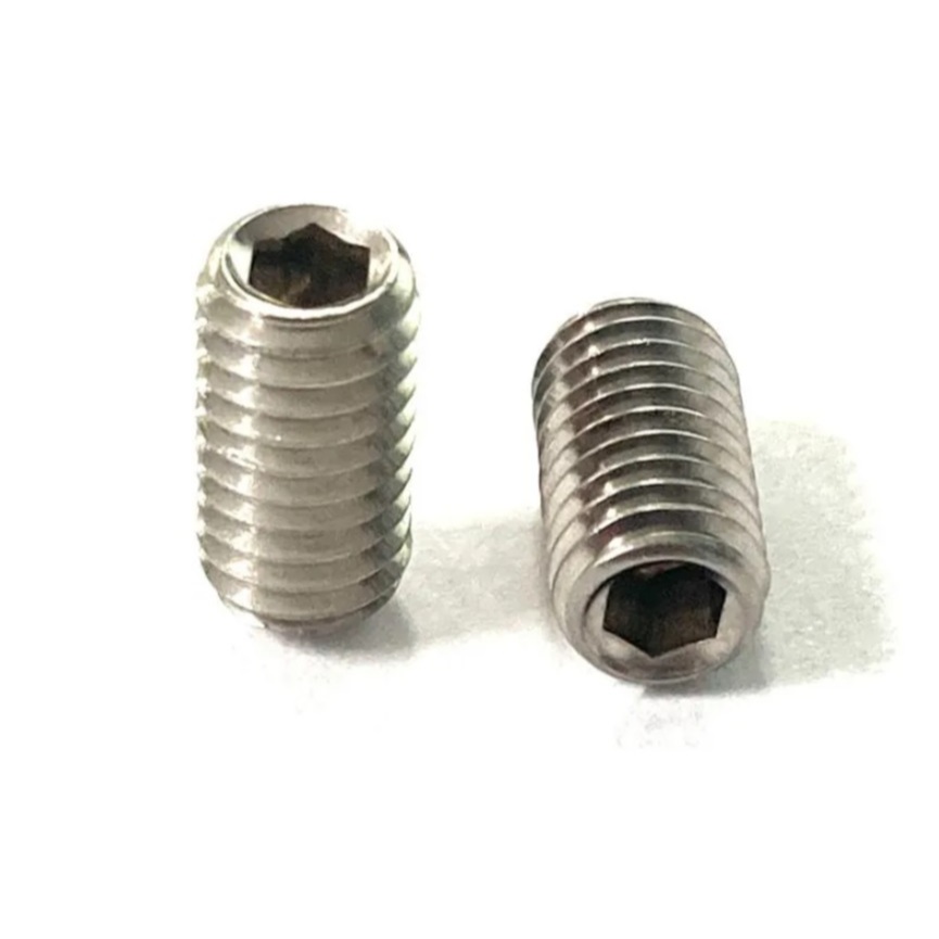 Parafuso Allen sem cabeça M6x16mm inox + Porca M6 Flangeada Dentada Inox