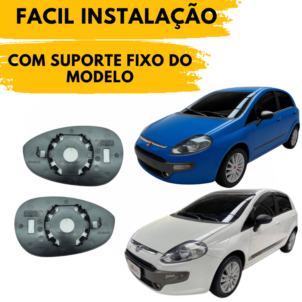 Vidro Espelho Retrovisor Punto 2007 2008 2009 2010 Até 2025 — imagem 2 de 2