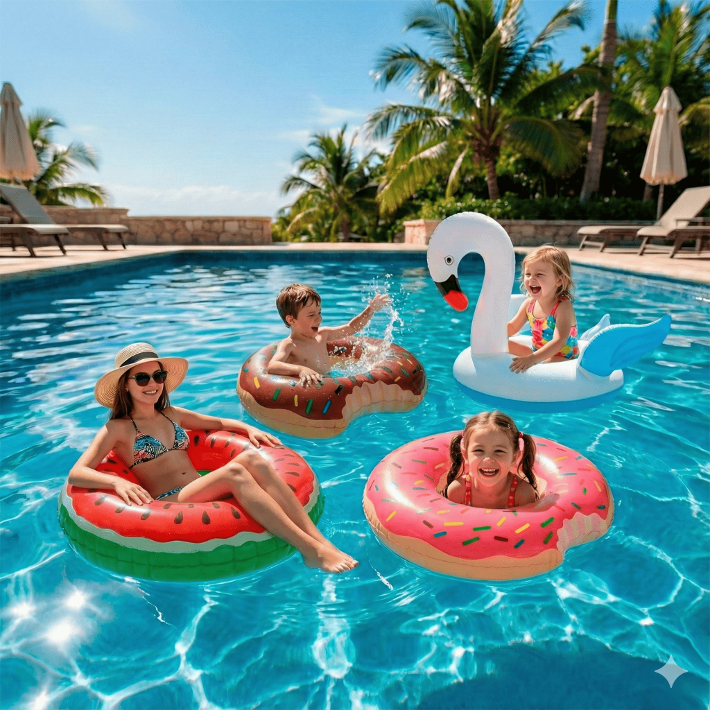 Boia inflável em forma de donut/ Melancia e Cisne para Crianças e adultos a de Melancia Piscina Verao e Praia