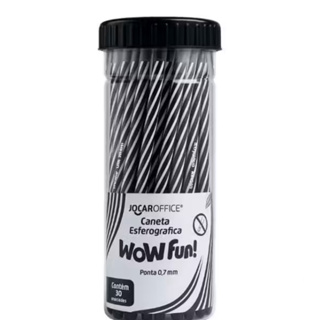 Kit Pote 30 Caneta Esferografica 0.7 Wow Fun Preta ou colorida Canetas Jocar Office em Oferta na Shopee