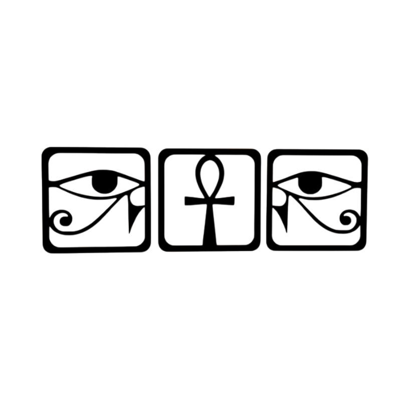 Trio Quadros Egito Ankh Olho De Horus 30cm Mdf 3mm Decorativo