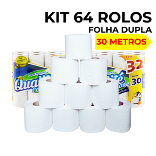 Papel Higiênico Folha Dupla 64 Rolos 30m Atacado Fardo em Oferta na Shopee
