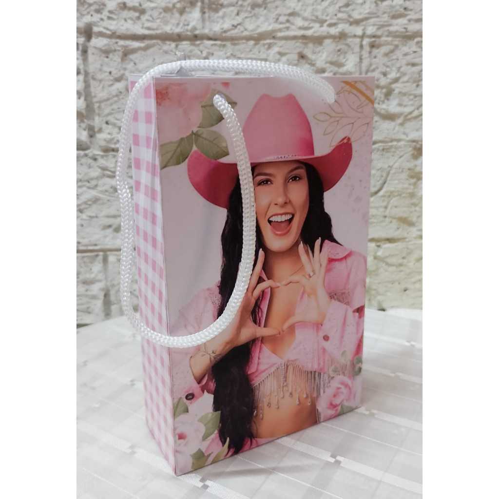 Sacolinha Personalizada Ana Castela Sacola Personalizada para Lembrancinha de Aniversário Boiadeira