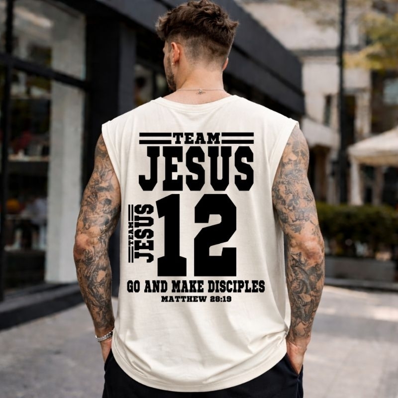 Camisa Camiseta Regata Cavada Oversized 100% algodão Premium Streetwear Cristã Jesus Cristo Igreja Deus