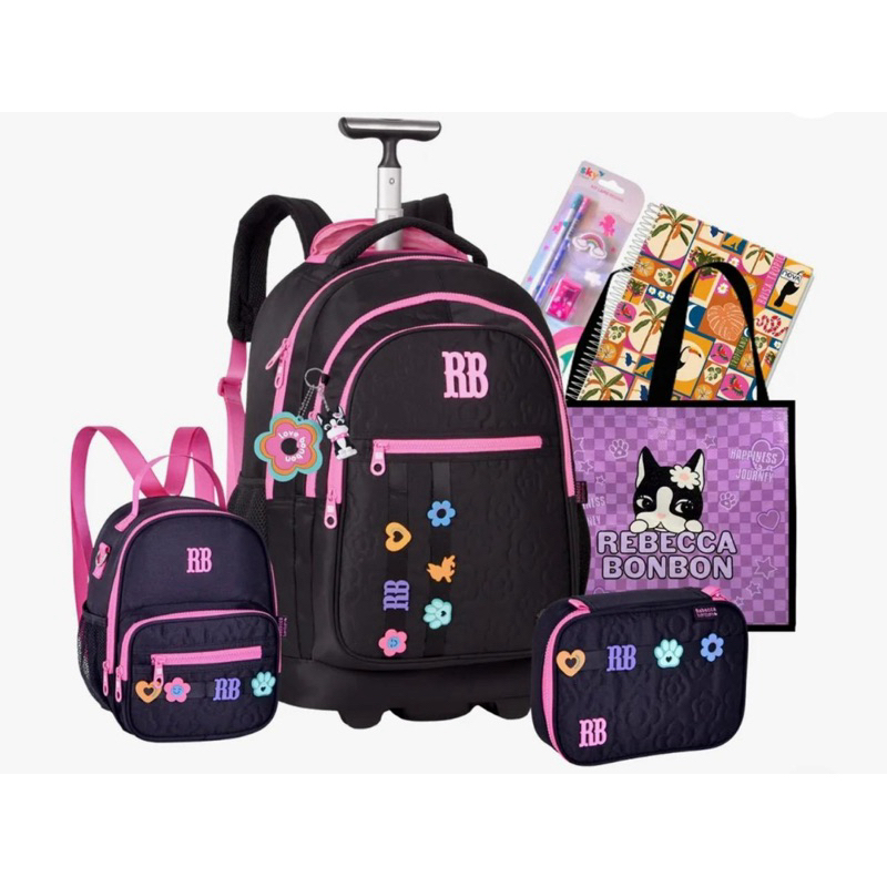 KIT MOCHILA CARRINHO REBECCA BONBON CLIO em Oferta na Shopee