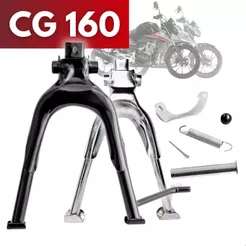 Cavalete Central Apoio Cg 160 Titan Fan Cargo Start 2016 a 2024 Preto Cromado