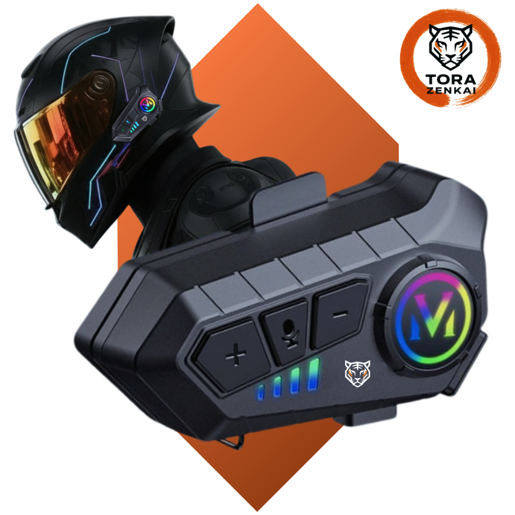 Fone Bluetooth Para Capacete Sem Fio Headset Rgb Melhor Fone de Cap Tora Zenkai