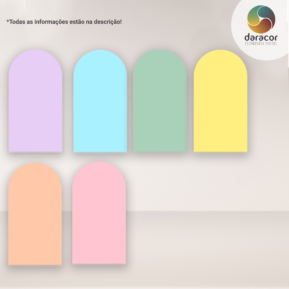 Painéis Romano Face Única CORES CANDY / TONS PASTEL C/Elástico e Retangular c/ Overlock - Cores e Tam Diversos