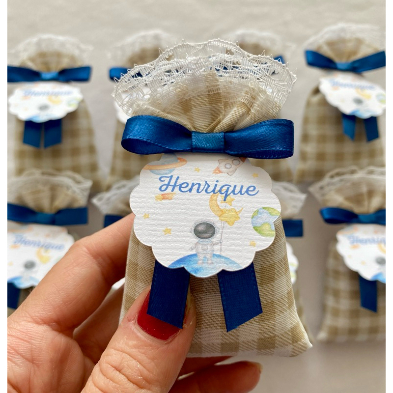Kit Sachê Perfumado Personalizado Lembrancinha Luxo com Nome | Aniversário Maternidade Chá Bebê | Astronauta | Exclusivo