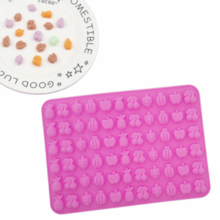 Molde de Silicone Mini Frutas 66 Cavidade Goma Doce Bandeja Forma Bala Fini Chocolate Gelatina em Oferta na Shopee