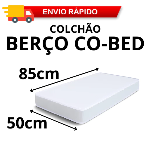 Colchão para Berço CO-BED 85x50cm Altura Sob Medida Impermeável e Antialérgico - Conforto Ideal do Bebê