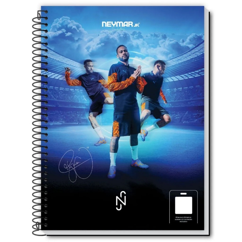 Caderno Oficial Neymar Jr Camisa 10 Universitário 1 matéria 80 folhas