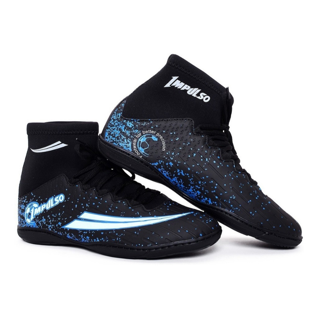 chuteira futsal cano longo sola lisa quadra futsal botinha