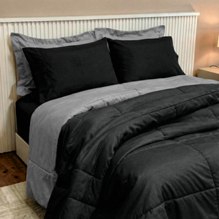 Kit Edredom Casal Queen 06 Peças Dupla Face Mais 2 Travesseiros 200 Fios Hipoalérgico Casa Dona em Oferta na Shopee