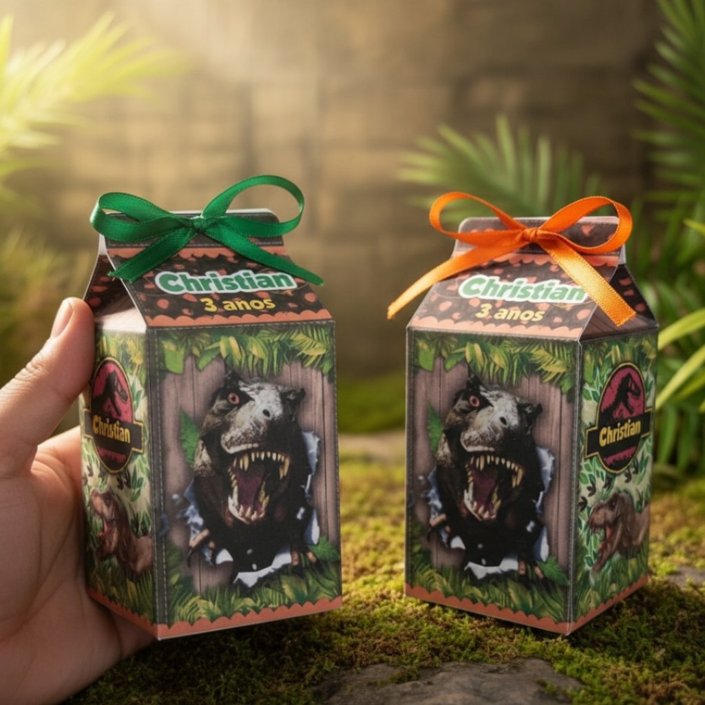 20 Caixinhas Milk Personalizadas Festa JURASSIC PARK em Oferta na Shopee