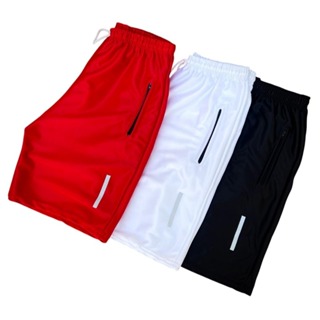Kit 3 Shorts Bermuda Dry Fit Esportiva Treino Com Ziper no Bolso - com símbolo - SECAGEM RAPIDA em Oferta na Shopee