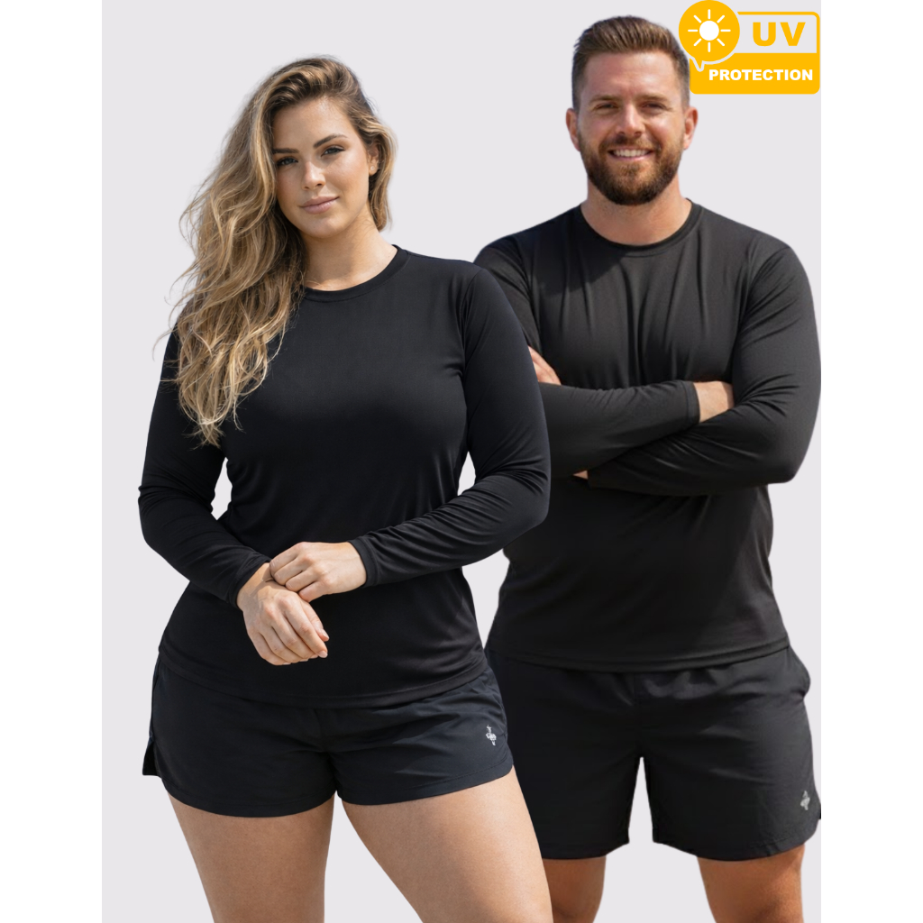 Kit 2 Camisa Térmica Proteção Uv50 Unissex Plus Size  Moda Verão Praia Esportes