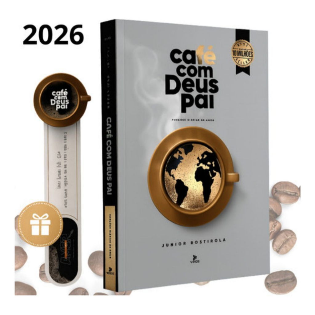 Livro Café Com Deus Pai devocional lançamento livro de Junior Rostirola 6 Edicão 2026 capa luxo